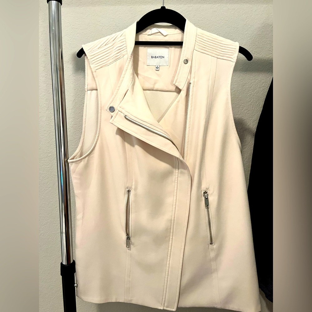 Aritzia babaton moto vest ivory/cream/off white